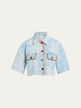 Ramy Brook Melanie Checkered Denim Jacket